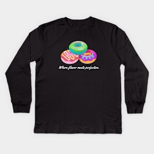 Where flavor meets perfection. Kids Long Sleeve T-Shirt